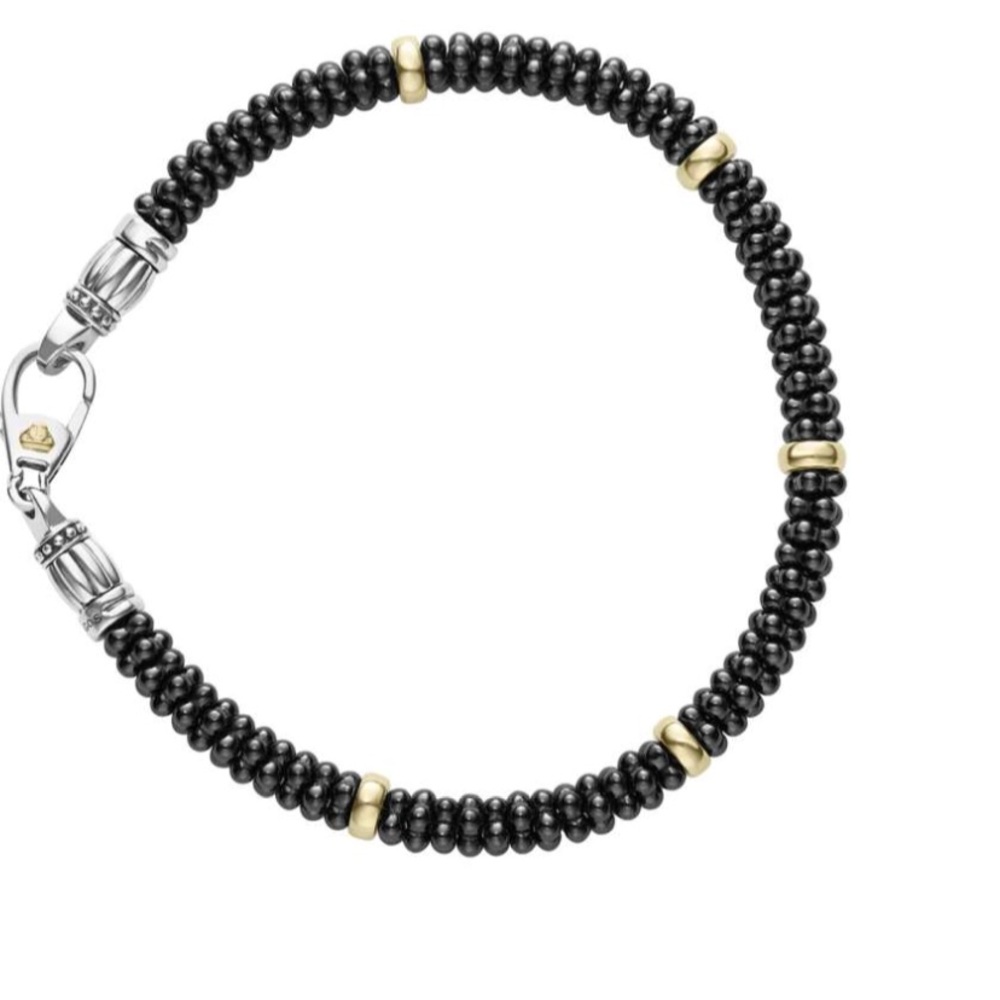 LAGOS Black and Gold Beaded Bracelet